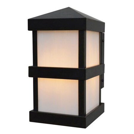 Arroyo Craftsman 6" Barcelona Wallmount, Pewter, White Opalescent Glass BAW-6WO-P